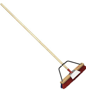 lot 108 image: CORONA Landscape Cleanup Broom 18 Head 3-Bristle Wood Handle