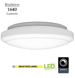 lot 114 image: COMMERCIAL ELECTRIC 16 in. Bright White Round LED Flush Mount Ceiling Light Fixture 1640 Lumens 4000K 22-Watt Dimmable ENERGY STAR Rated