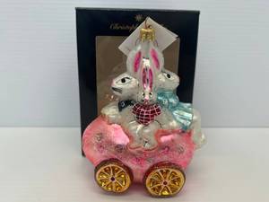 Christopher Radco 1996  Easter Bunny Family  Ornament NIB