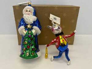 Christopher Radco 1995  Ornaments Santa And Bunny