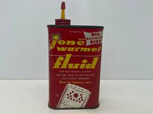 Vintage Jon E Warmer Fluid Can (Empty)