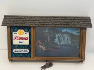 Vintage Hamms Beer Motion Light With Camping Scene Almost Mint