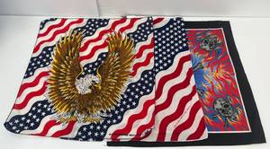 Three Vintage Bandanas With Cool Designs (New Never Used)