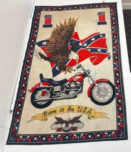 Vintage Easyrider David Mann Art Style Wall Tapestry Harley Davidson Ghost Rider 34 x 52