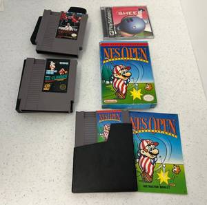 Group Of Vintage NES Games Including Mike Tysons Punch-Out, Ice Climber, NES Open And Playstation Sheep