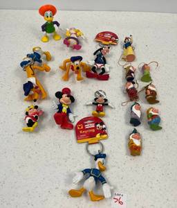 Group Of Disney Key Chains And Snow White And The Seven Dwarfs Ornaments