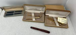 Group Of Vintage Bradley Pen And Pencil Sets And Vintage Wearever Pen