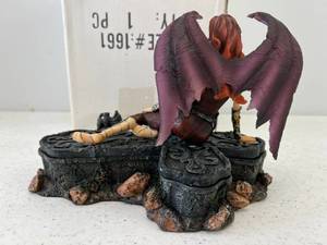Fantasy Angel Of Darkness Trinket Box Statue NIB