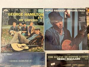 Group Of Vintage  LP Albums Including Merle Haggard And More