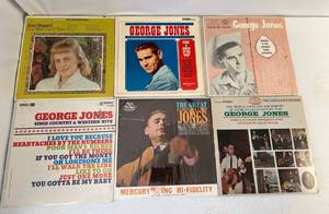 Group Of Vintage  LP Albums Including George Jones And More