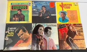 Group Of Vintage  LP Albums Including Justin Tubb And More