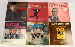 Group Of Vintage  LP Albums Including Hank Williams And More