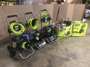 Lot of Assorted Ryobi Pressure Washers Customer Returns See Pictures