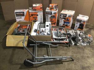 Lot of Assorted Ridgid Tools Power Tools and Accessories Customer Returns See Pictures