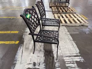 lot 202 image: Two Aluminum Powder Coated Patio Chairs