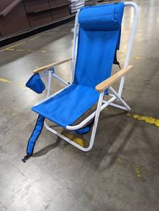 lot 227 image: Winado Portable Blue Iron Folding Adjustable Headrest Beach Chair