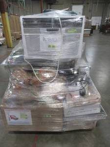 lot 304 image: LARGE WHOLESALESALVAGE PALLET (Approximately 35 Pieces) OF TOOLS, OUTDOOR FURNITURE ITEMS, HOME DECOR AND MORE