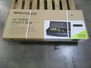 lot 312 image: Montezuma 42 in Steel Utility Box, MKDB42B - New in Box.