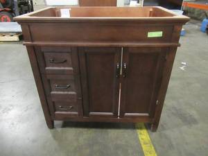 lot 330 image: Ashburn 36 in. W Bath Vanity Cabinet Only in Mahogany.