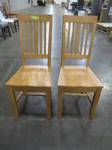 lot 363 image: Stylewell Scottsbury Honey Brown Wood Dining Chair with Slat Back (Set of 2) (16.7 in. W x 38.7 in. H), DC 2004 CHR-H.
