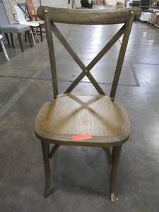 lot 366 image: Flash Furniture Advantage Early American Wood X-Back Chair, X-back-EAW-EC - Chip on Front Leg.
