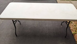 lot 114 image: Rectangular Plastic Folding Banquet Table