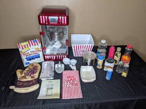 lot 249 image: Popcorn Party Night Elite Popcorn Maker, Morton, Popcorn Oil, and More