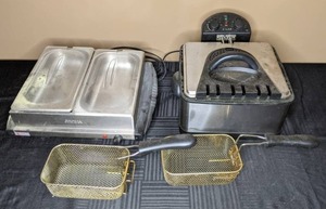 lot 252 image: Aroma 2-Tray Buffet Server and Secura Deep Fryer