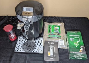 lot 255 image: Krups Beertender Countertop Mini Beer Keg 5 Liter Draft System VB50