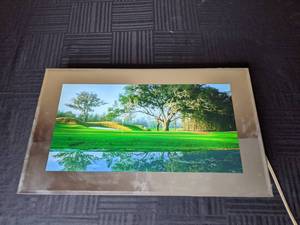 lot 242 image: Golf Course-Themed Movable Lighting Picture