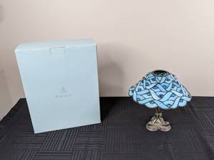 lot 145 image: Partylite Spring Water Blue Tiffany-Style Stained Glass Votive Candle Lamp