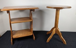 lot 134 image: Beautiful Pair of Solid Wood End Tables