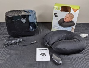 lot 120 image: Honeywell Tabletop Humidifier and Simply Basic Neck Massager