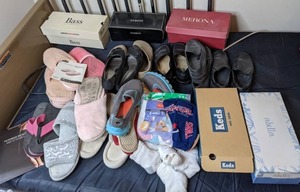 lot 125 image: Womens Size 8-9 Shoes and Slippers Bass, Bass, Merona, Abella, Crocs and More