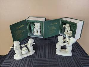 lot 155 image: (4) Department 56 Ceramic Figurines Winter Tales of the Snowbabies Collection - I Need a Hug, So Much Work to Do, Youve Got the Cutest Little Baby Face, Whistle While You Work