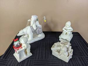 lot 14 image: Collection of (4) Snowbabies Figurines Delivering Dreams, Winter Tales Music Box and More