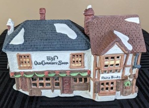 lot 74 image: Dept. 56 Dickens Village Series Old Curiosity Shop, 1987, Lighted Ceramic Shop