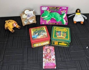 lot 292 image: Crayola, Ty Beanie Babies, Barbie, and Pucker up Frog