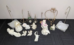 lot 295 image: Collection of Dept 56. Christmas Winter Themed Snowbabies Figurines