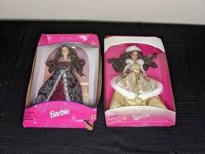 lot 274 image: Vintage Mattel Special Edition Winter Fantasy 1996 Barbie and Special Edition Winter Fantasy 1995 Barbie
