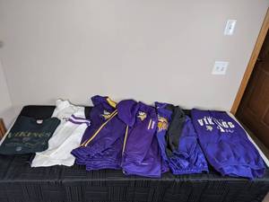 lot 261 image: Assortment of Womens NFL Team Apparel Minnesota Vikings Zip-up Sweaters, Shirts and More