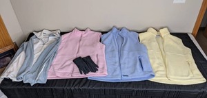 lot 263 image: Columbia Sportswear Company Womens Size LXL (3) Vests, XL Long Sleeve Pullover and Gloves