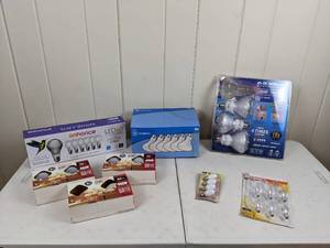 lot 90 image: Assorted Light Bulbs Enhance Soft White Bulbs, Sylvania Double Life Soft White Bulbs, General Electric Night Light Bulbs and More