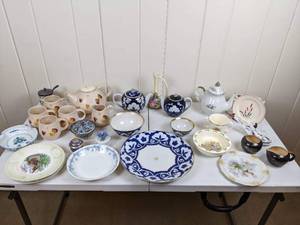 lot 78 image: Assortment of China Vase, Plates, Bowls, Teapots and More by Albert Kessler, Silesia and Others
