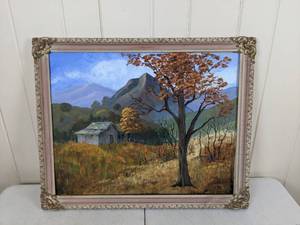 lot 66 image: Rural Landscape House in The Meadow Ornate Framed Wall Art
