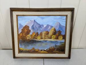 lot 70 image: Mountain Forest Framed Wall Art
