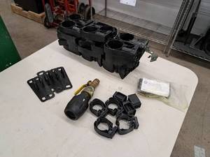 Lot of (30) Transair DN63 Pipe Holder Brackets w Misc. Spare Parts