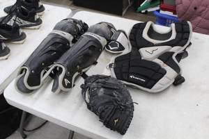 Easton Baseball Catchers Equipment - LegShin Pads, Chest Pad, Right Handed Catchers Glove