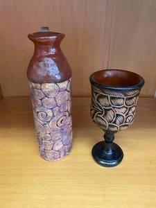lot 210 image: Handmade Vessel and Goblet
