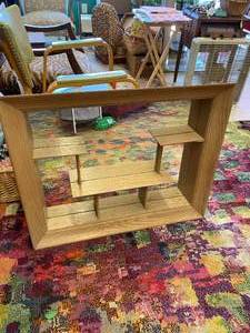 lot 171 image: Wood Framed Wall Shelf wMirror Background